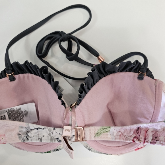 BNWT Ted Baker Womens Grey Elsife Palace Gardens Frill Cup Top - Picture 8 of 13